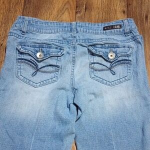 LEI Light Blue Boot Cut Women's Jeans Size 9 Long Y2K Cozy Outdoor Casual Trendy